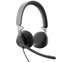 Logitech UC Zone Wired čierna / USB headset / polohovateľný mikrofón / USB-C konektor + USB-A adaptér / kábel 1.9m