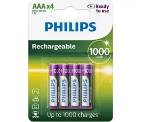 Philips dobíjacia batéria AAA 1000mAh, NiMH - 4ks