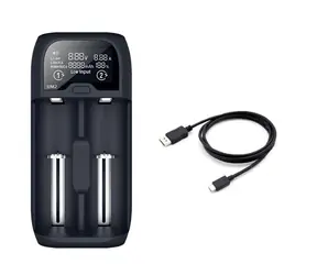 Solight DN27 nabíjačka batérií / Li-Ion &amp; LiFePO4 &amp; Ni-MH / CD &amp; AA &amp; AAA, 18650 / 2000mA / 2 kanály / LCD displej