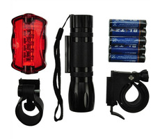 Solight WL19 sada cyklo svetiel / predné 3W LED + zadné 5x LED / 2x držiak / 5x AAA batérie