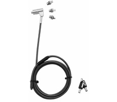 DICOTA Univerzálny bezpečnostný káblový zámok /3 výmenné hlavy/ s kľúčom