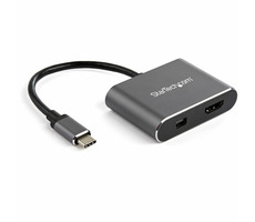 StarTech Multiport video adaptér USB-C na HDMI 2.0 & Mini DisplayPort 1.2 strieborná / 4K 60Hz / Thunderbolt 3