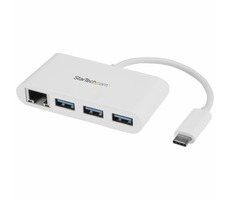 StarTech USB-A Hub 3 porty biela / 3x USB-A / 1x RJ-45
