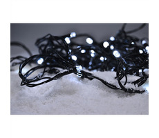 Solight 1V110-W LED vonkajšia vianočná reťaz / 50 LED / 5m / prívod 3m / 8 funkcií / časovač / IP44 / studená biela