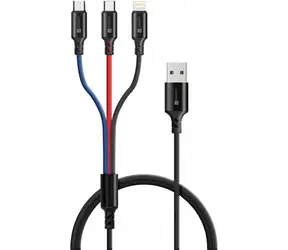 CONNECT IT Wirez 3in1 USB-C &amp; Micro USB &amp; Lightning 1.2 m čierna