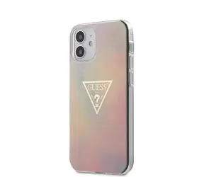 GUESS PC &amp; TPU T&amp;D Gold Triangle 01 Zadný Kryt pre Apple iPhone 12 mini ružová