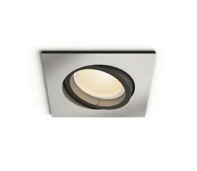 Philips Hue Centura LED 1x5.7W hranaté hliník / LED zápustné svietidlo GU10 / 350lm / 2000-6500 K RGB / IP20