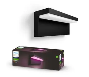 Philips Hue Nyro LED 1x13.5W nástenné čierna / vonkajšie nástenné svietidlo / 1000lm / 2000-6500K / RGB / IP44