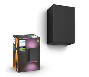 Philips Hue Resonate LED 2x8W čierna / vonkajšie nástenné svietidlo / 1200lm / 2000-6500K / RGBW / IP44