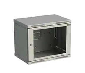 Solarix SENSA-9U-64-11-G / Rozvádzač nástenný SENSA 9U 400mm / dvere sklo / RAL 7035