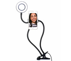 ThumbsUp! Vlogging Light / selfie prsteň s držiakom smartphonu / LED / 3 nastavenia svetla