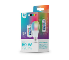 Forever RGB LED žiarovka E27 A60 9W + diaľkové ovládanie / 3000K / 720 lm / RGB