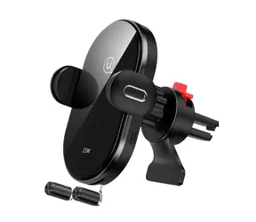 USAMS CD131 Automatic Coil Držiak do Autá vr. Bezdrôtového nabíjania 15W čierna