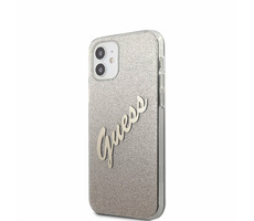 GUESS PC &amp; TPU Vintage Zadný Kryt pre Apple iPhone 12 mini Gradient zlatá