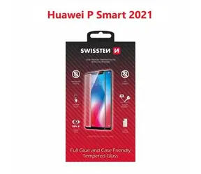 Swissten FULL GLUE COLOR FRAME CASE FRIENDLY sklo pre Huawei P SMART 2021 čierna