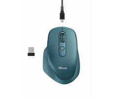 Trust Ozaa Rechargeable Wireless Mouse modrá / Bezdrôtová optická myš / 2400DPI / 2.4 GHz / USB