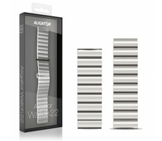 Aligator Kovový remienok 22mm strieborná