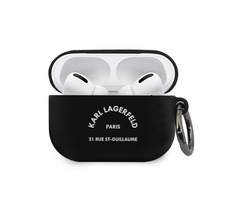 Karl Lagerfeld Rue St Guillaume Silikónové Puzdro pre Apple Airpods Pre čierna