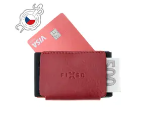FIXED Tiny Wallet Kožená peňaženka z pravej hovädzej kože červená