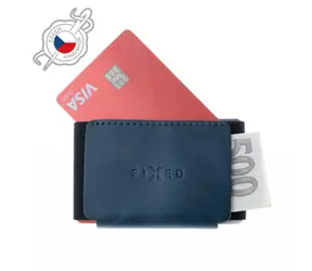 FIXED Tiny Wallet Kožená peňaženka z pravej hovädzej kože modrá