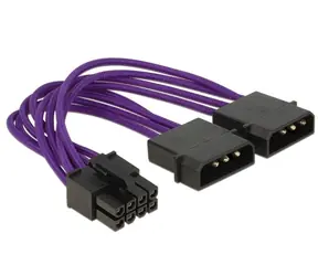 Delock napájací kábel 8 pin EPS > 2 x 4 pin textilný fialová