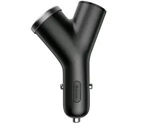 Baseus CCALL-YX01 Y Type Dual USB + Extender nabíjačka do auta čierna / 3.4A / 2x USB-A / do autozapaľovača