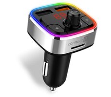 CONNECT IT CarRGB Bluetooth transmitter strieborná / 12&amp;24V DC / 2x USB / MicroSD / Bluetooth / RGB LED / FM: 87.5 - 108 M