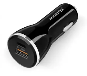 Aligator USB nabíjačka do auta čierna biela / USB-C / USB-A / 20W / Power delivery