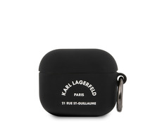 Karl Lagerfeld Rue St Guillaume Silikónové Puzdro pre Airpods 3 čierna