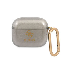 GUESS 4G TPU Glitter Puzdro pre Apple Airpods 3 čierna