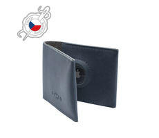 FIXED Wallet for AirTag Kožená peňaženka z pravej hovädzej kože modrá