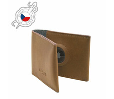 FIXED Wallet for AirTag Kožená peňaženka z pravej hovädzej kože hnedá