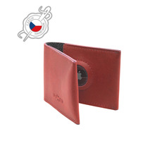 FIXED Wallet for AirTag Kožená peňaženka z pravej hovädzej kože červená