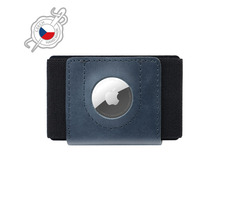 FIXED Tiny Wallet for AirTag Kožená peňaženka z pravej hovädzej kože modrá
