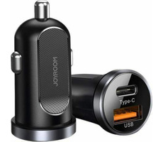 Joyroom C-A08 Mini Dual- Port 30W autonabíjačka čierna / PD+QC3.0 / USB-A + USB-C