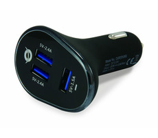 Conceptronic CARDEN06B USB autonabíjačka čierna / 31.5W / 3x USB-A