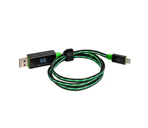 RealPower USB kábel USB 2.0 USB-A - Micro-B 75 cm LED zelená