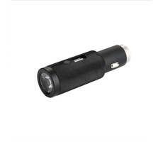 RealPower 219736 Torch USB nabíjačka do auta čierna / 1x USB / 2400 mA