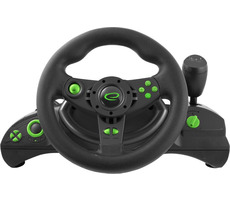 Esperanza EGW102 Nitro volant s pedále čierno-zelená / vibračné technológie / 270 ° otáčania / PC &amp; PS3