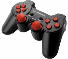 Esperanza EGG106 Corsair gamepad čierno-červený / vibračný systém / 12 tlačidiel / pre PC &amp; PS2 &amp; PS3