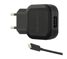 Qoltec 50184 AC adaptér 12W | 5V | 2.4A | USB + USB typ C