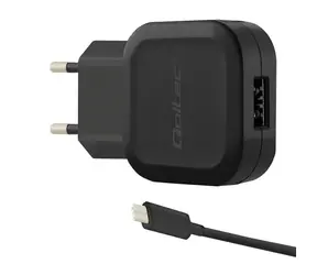 Qoltec 50184 AC adaptér 12W | 5V | 2.4A | USB + USB typ C