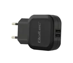 Qoltec 50186 AC adaptér 17W | 5V | 3.4A | 2xUSB