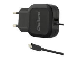 Qoltec 50190 AC adaptér 17W | 5V | 3.4A | USB + USB typ C