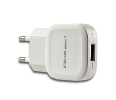 Qoltec 50193 AC adaptér 12W | 5V | 2.4A | USB | biela