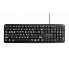 Gembird KB-US-103 čierna / drôtová klávesnica / zväčšené popisky klávesov / USB-A / US layout