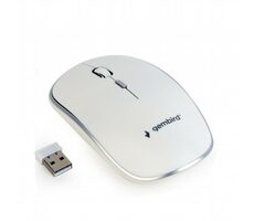Gembird MUSW-4B-01-W biela / bezdrôtová optická myš / USB prijímač 2.4 GHz / 1600 DPI