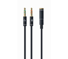 Gembird CCA-418M kábel 2x 3.5mm jack (M) na 3.5mm jack (4pin F) / 0.2m