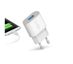 SBS Cestovný adaptér s rýchlym nabíjaním 1x USB 2100 mAh biela