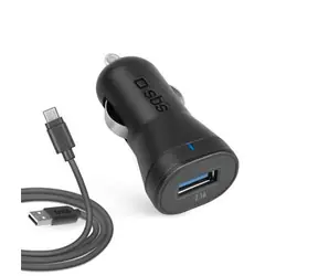 SBS Nabíjacia sada do auta s MicroUSB káblom 1 m čierna / 2100 mA